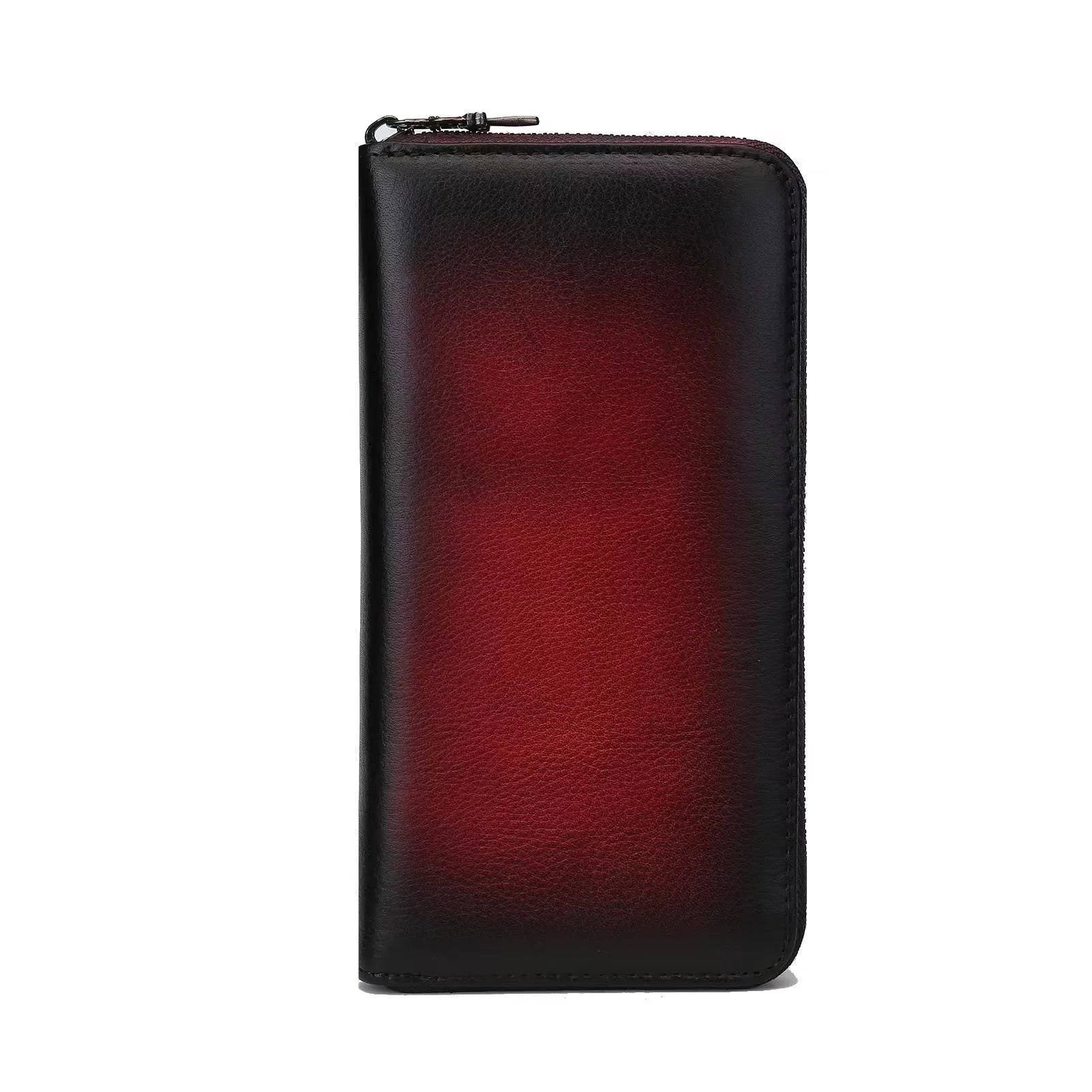 Handmade Long Leather Wallet Purse Large Capcity Multi Cards Zipper Soft Clutch for Women