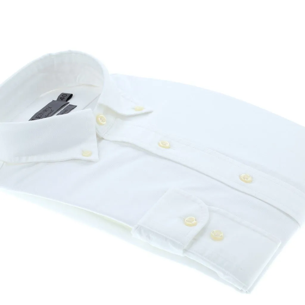 HENRY SARTORIAL Oxford Single Cuff Shirt WHITE