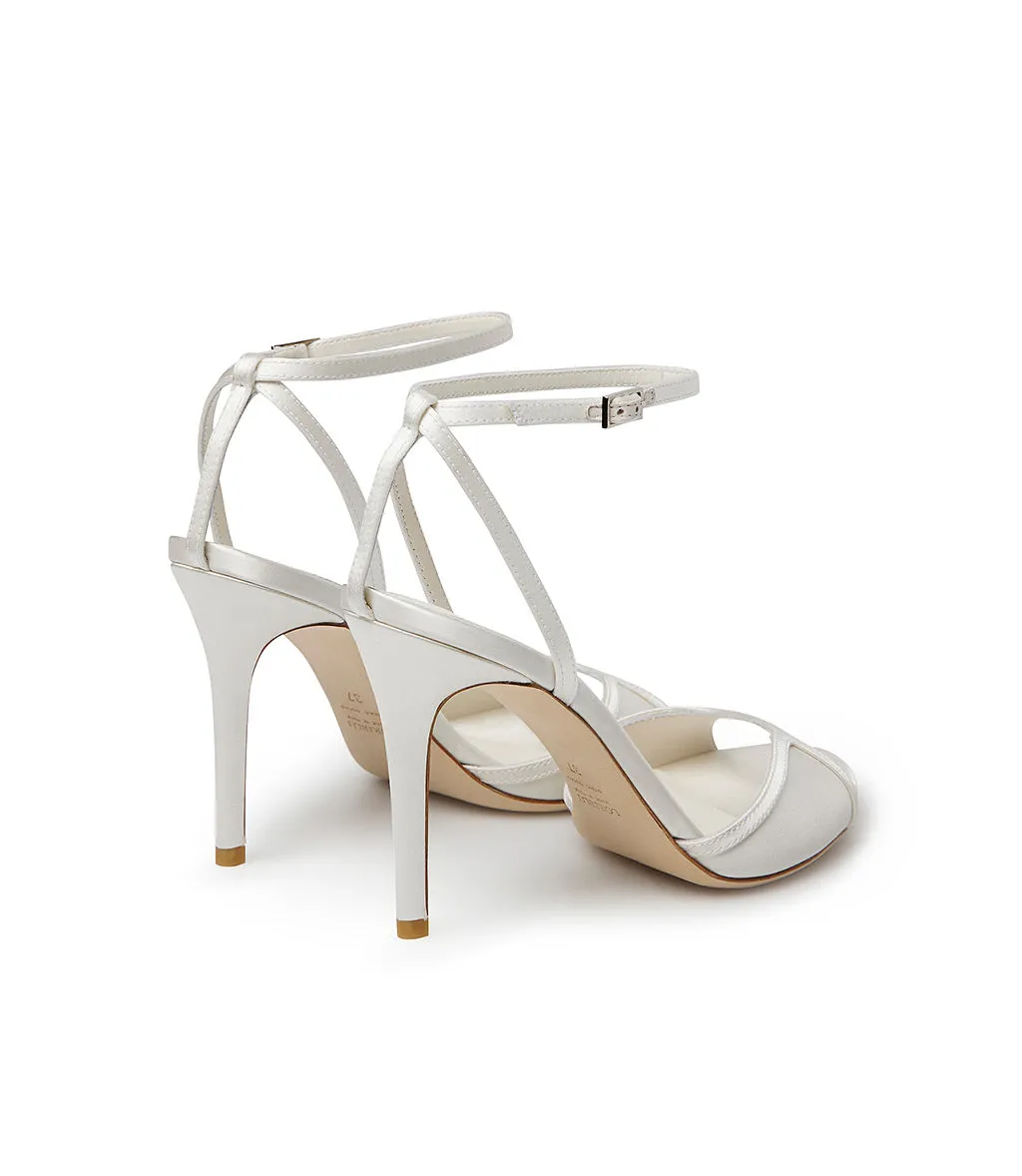 Ivory satin sandals