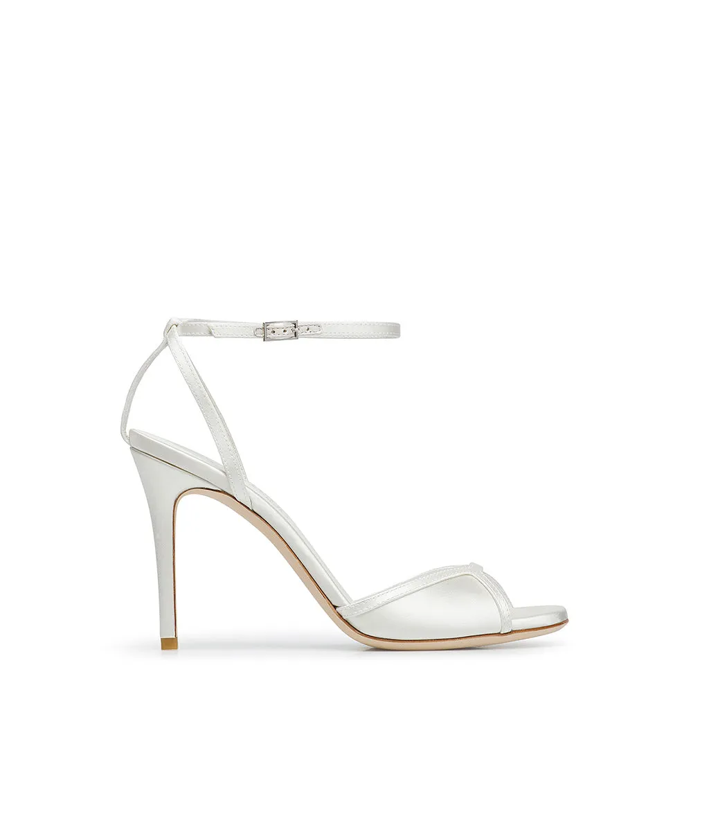 Ivory satin sandals