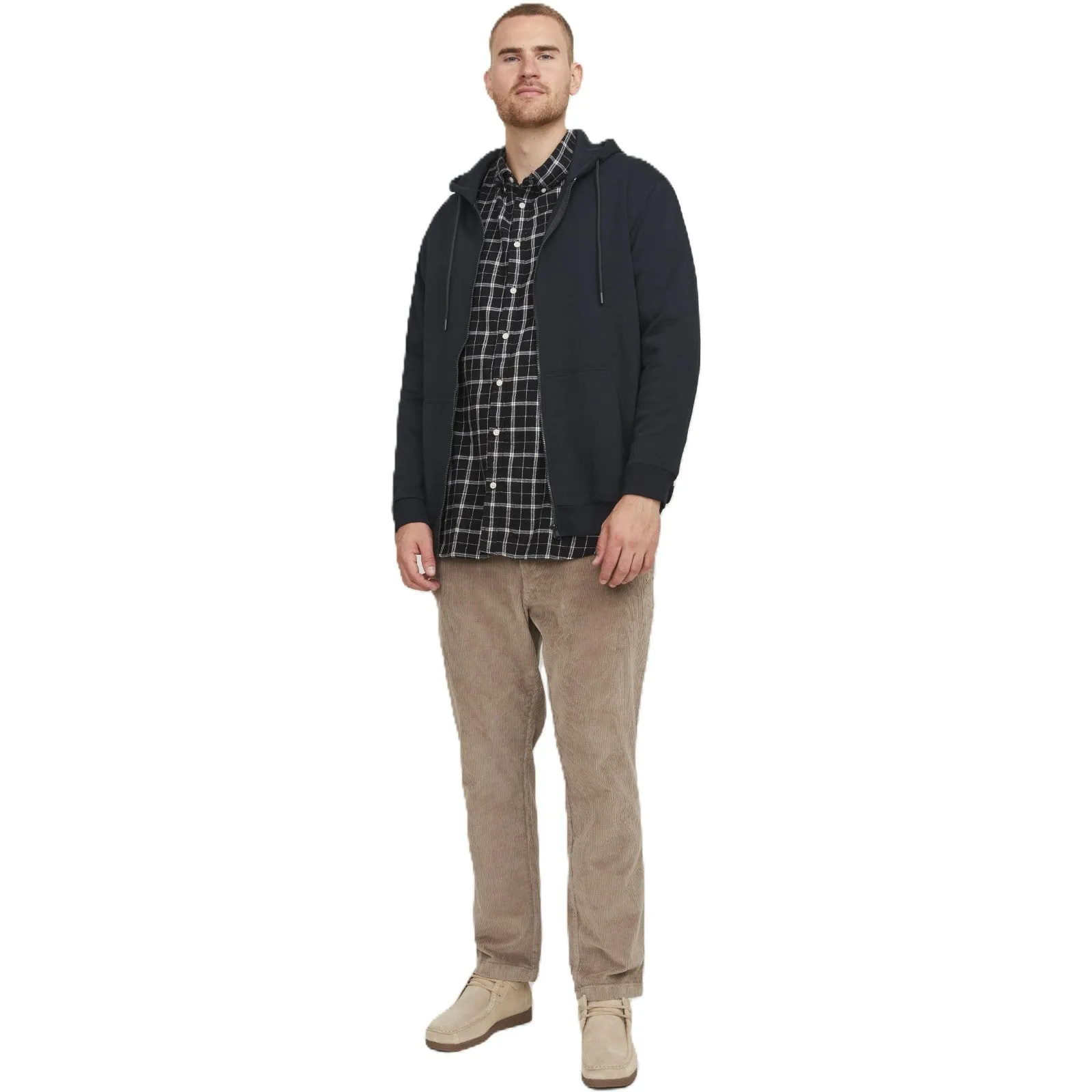 Jack & Jones Mens Bradley Sweat Zip  Big & Tall Hoodie