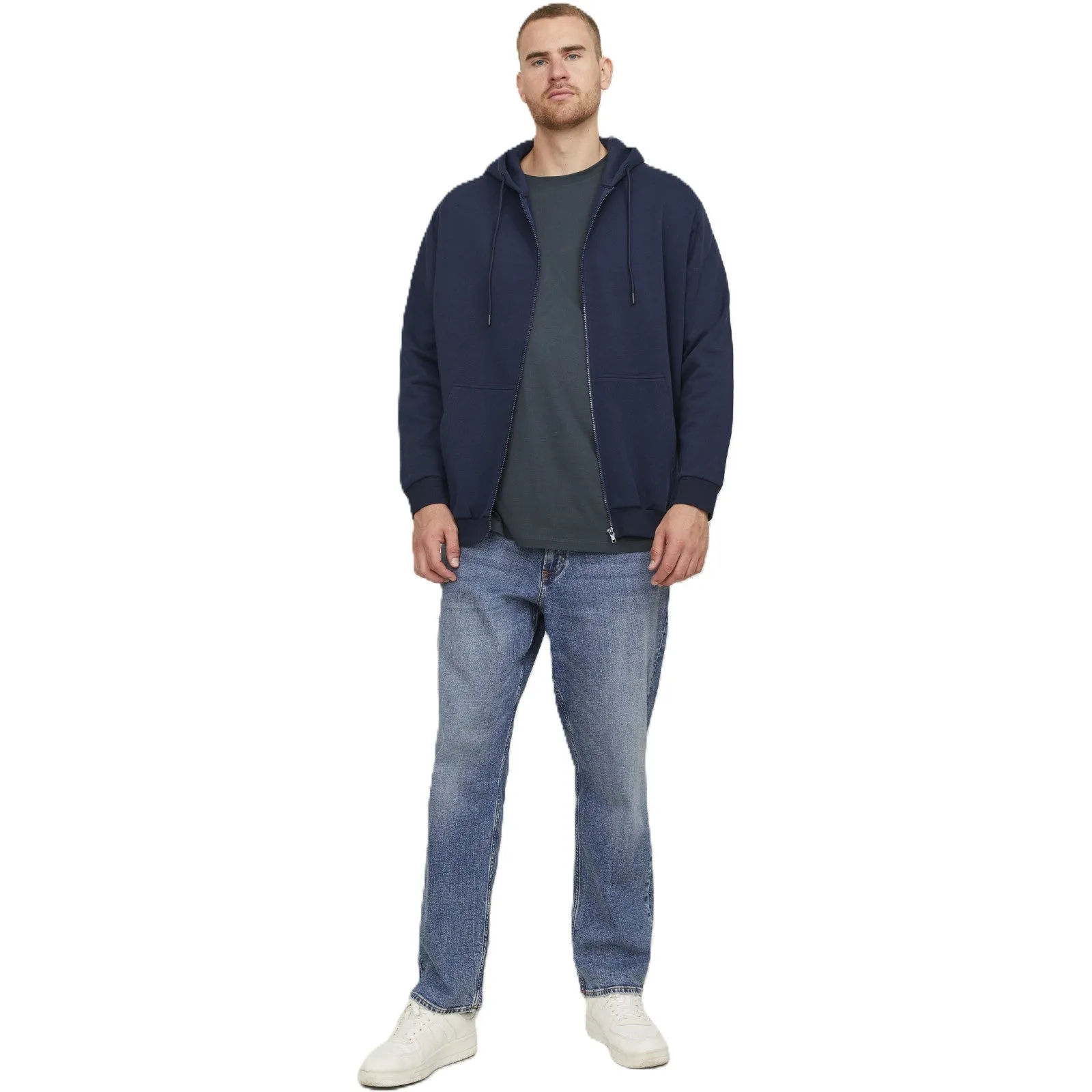 Jack & Jones Mens Bradley Sweat Zip  Big & Tall Hoodie