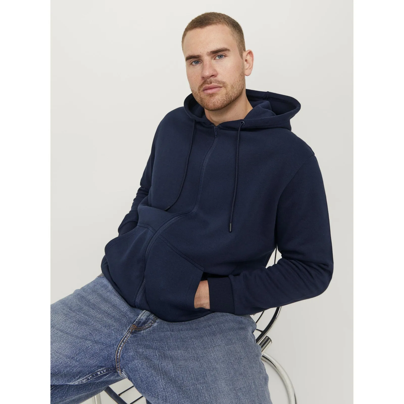 Jack & Jones Mens Bradley Sweat Zip  Big & Tall Hoodie