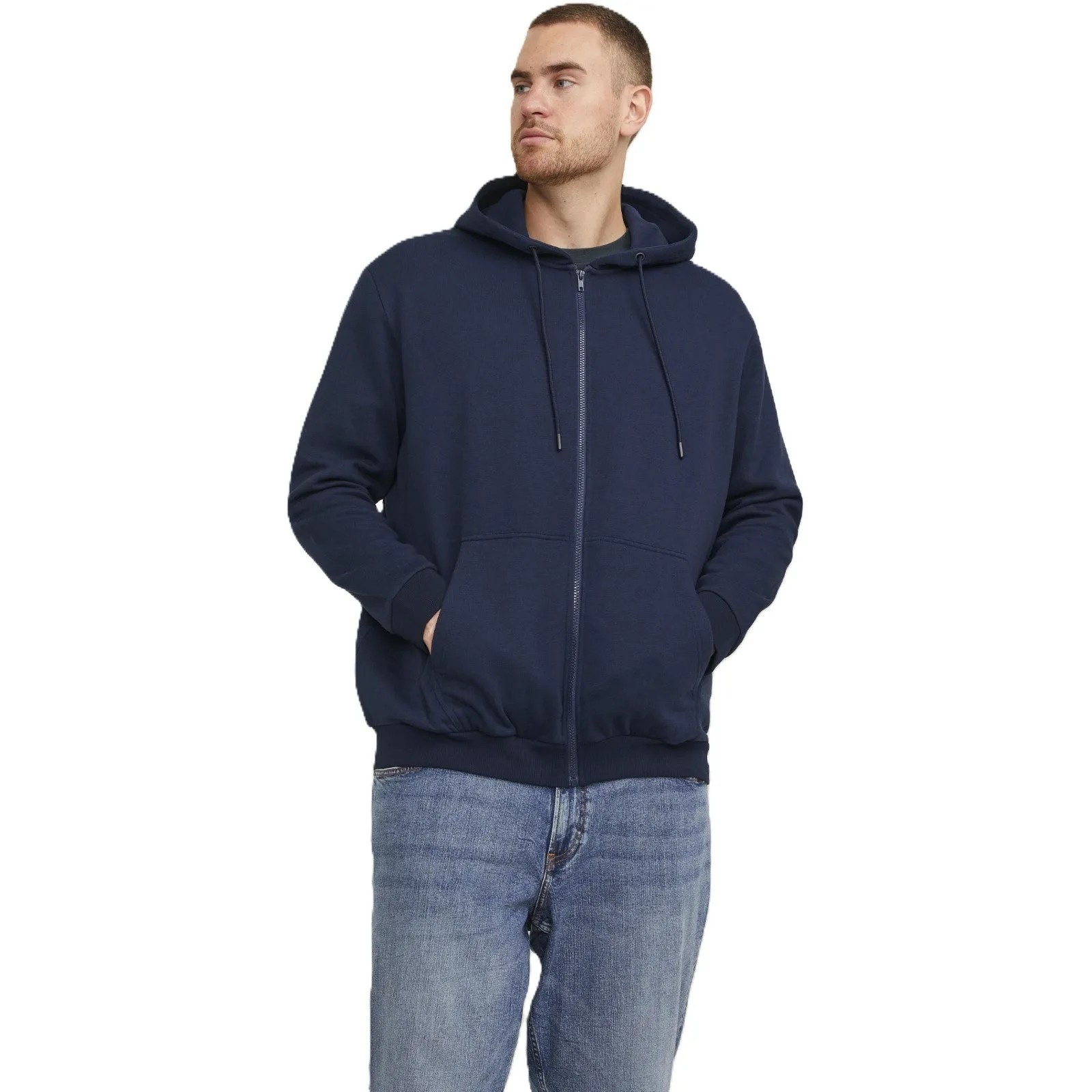 Jack & Jones Mens Bradley Sweat Zip  Big & Tall Hoodie