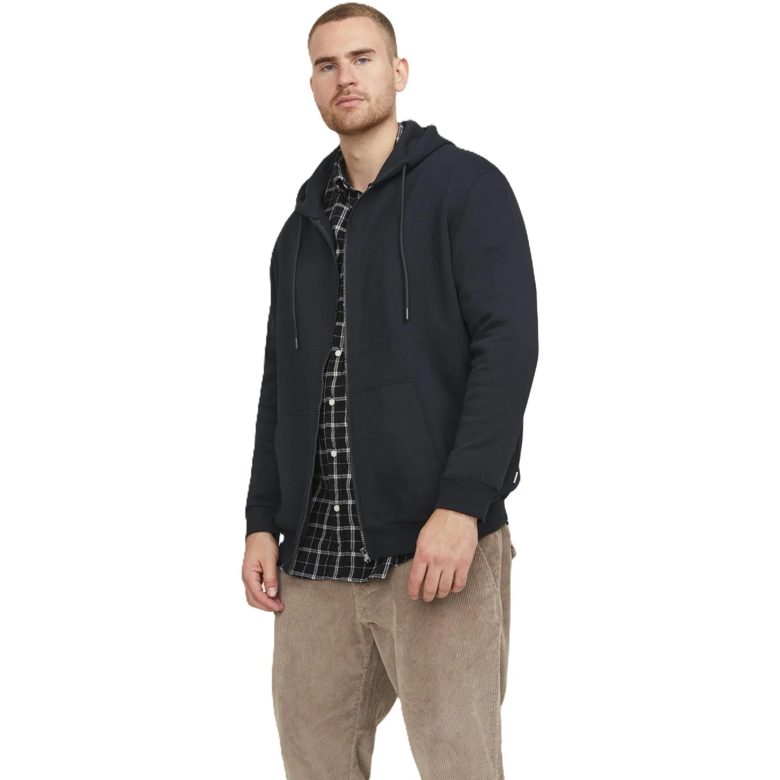 Jack & Jones Mens Bradley Sweat Zip  Big & Tall Hoodie