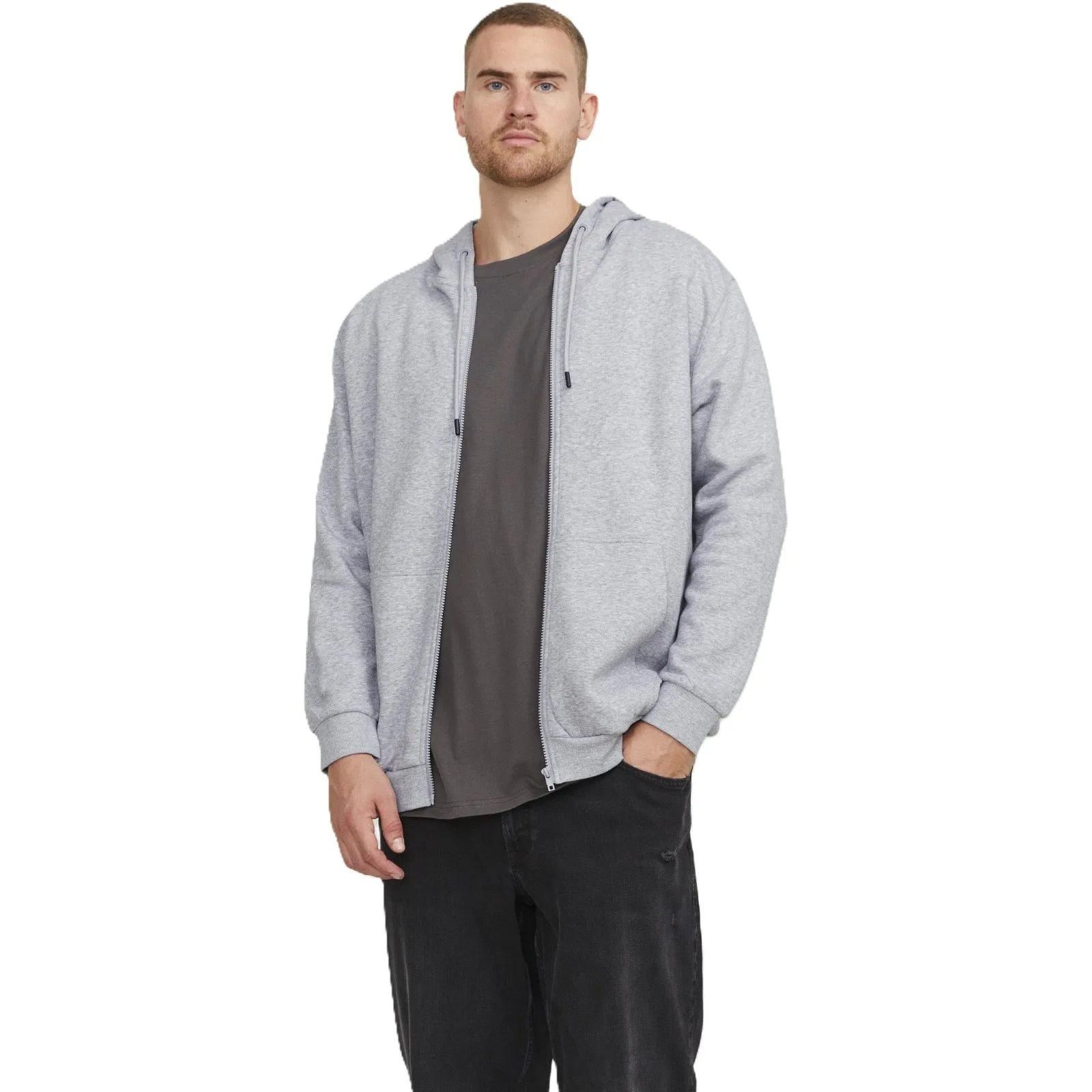 Jack & Jones Mens Bradley Sweat Zip  Big & Tall Hoodie
