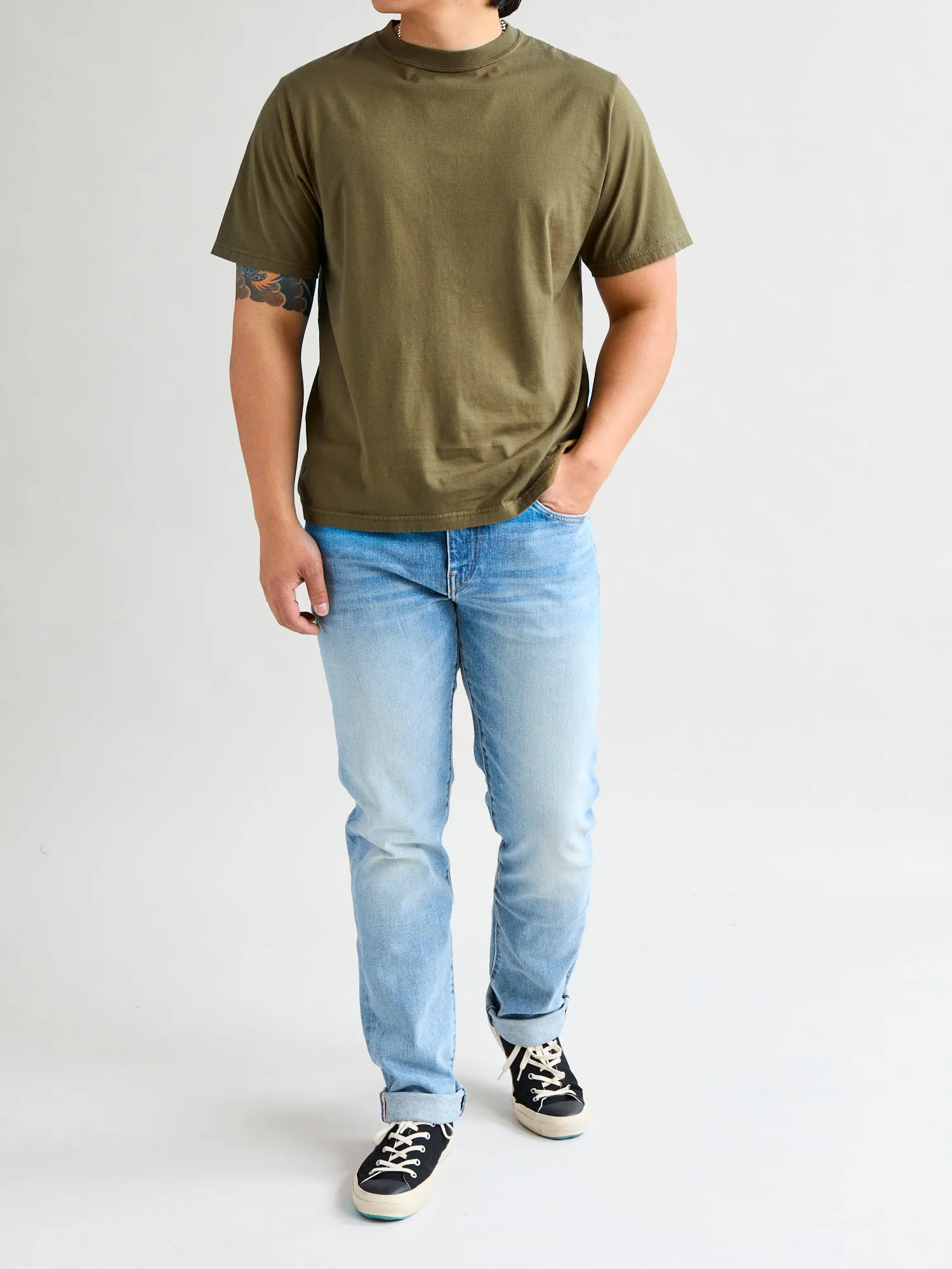 Jersey Regular T-Shirt in Olive