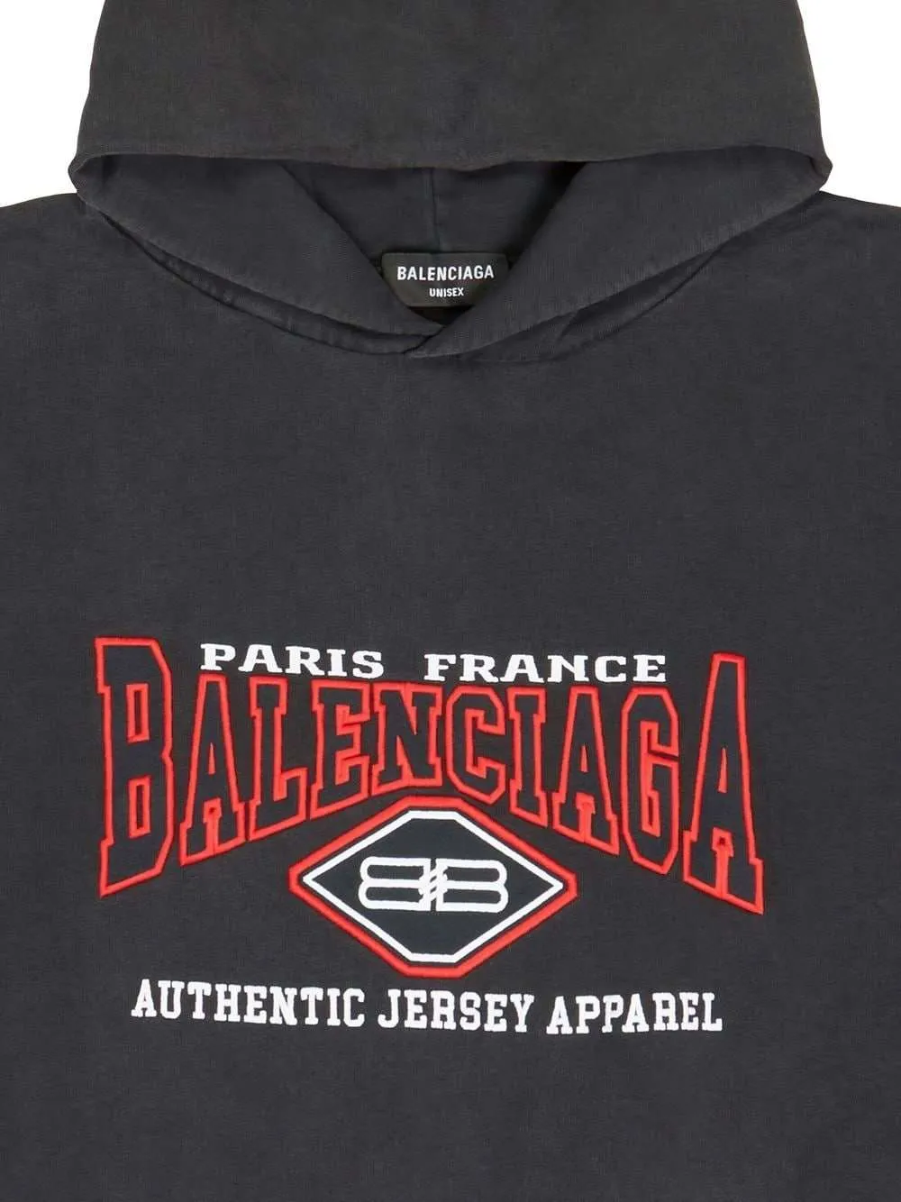 Logo-Embroidered Oversized Black Hoodie