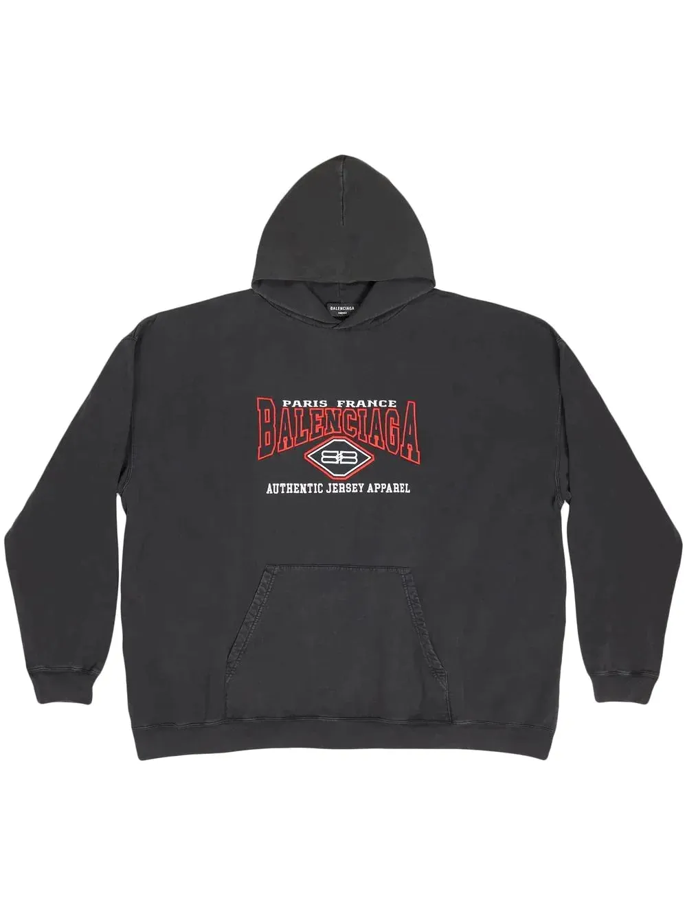 Logo-Embroidered Oversized Black Hoodie