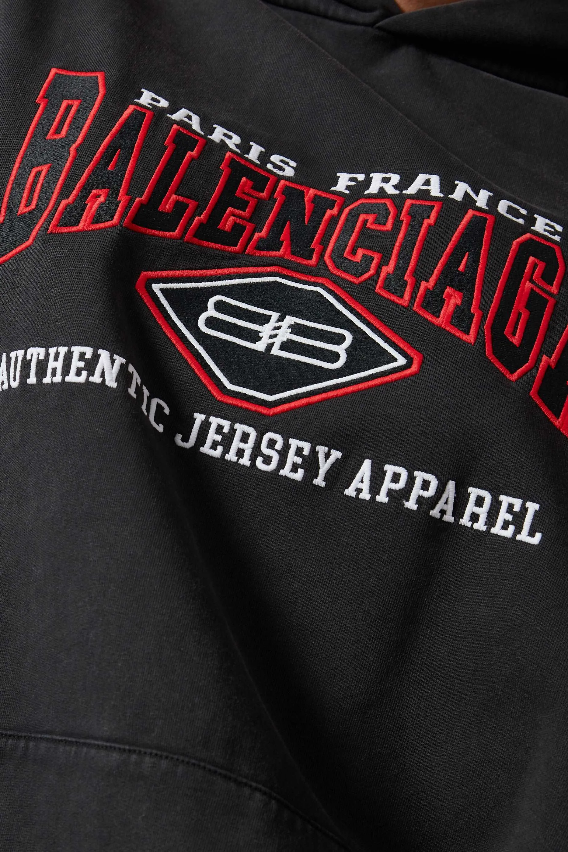 Logo-Embroidered Oversized Black Hoodie