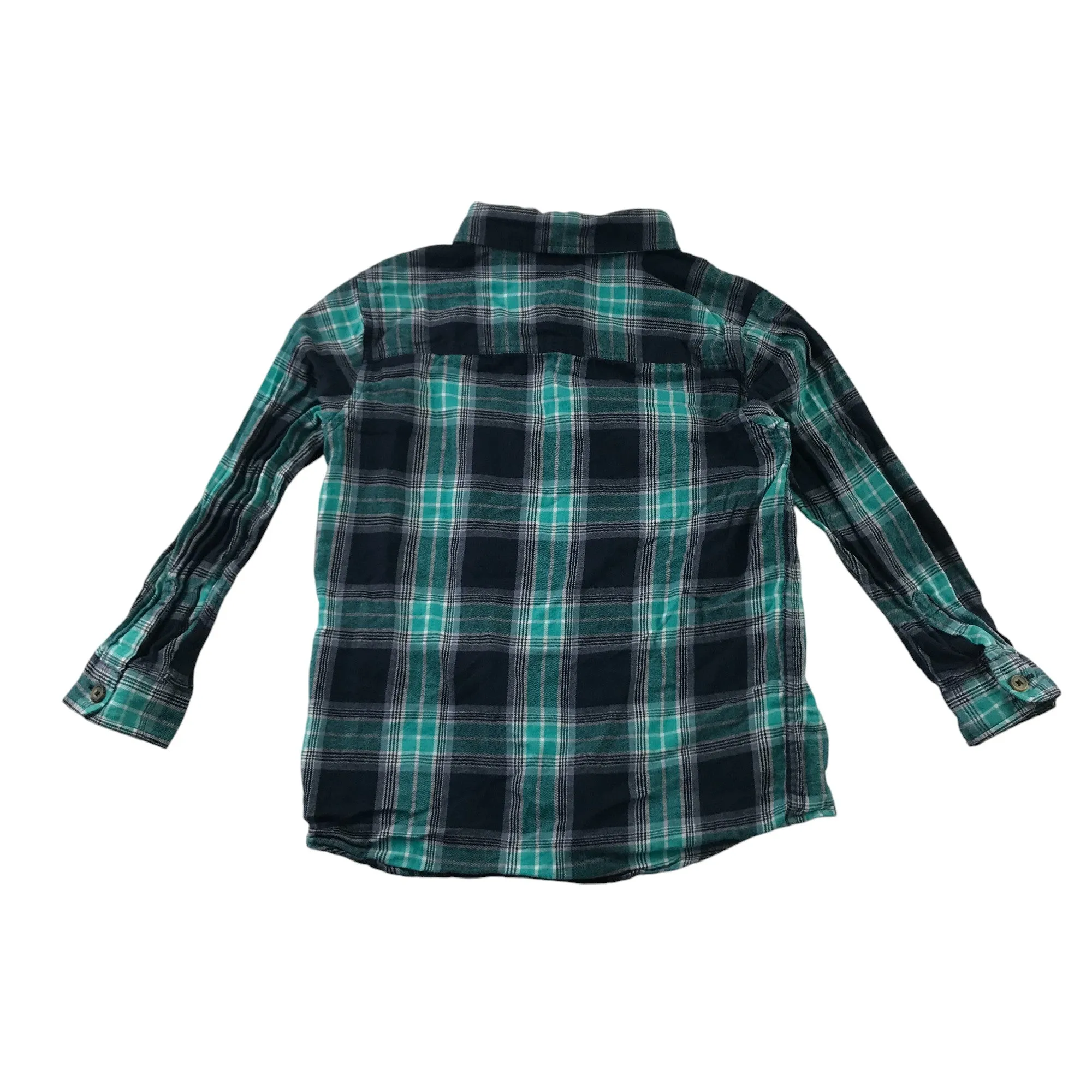 Matalan Shirt 5-6 Years Green Checked Cotton