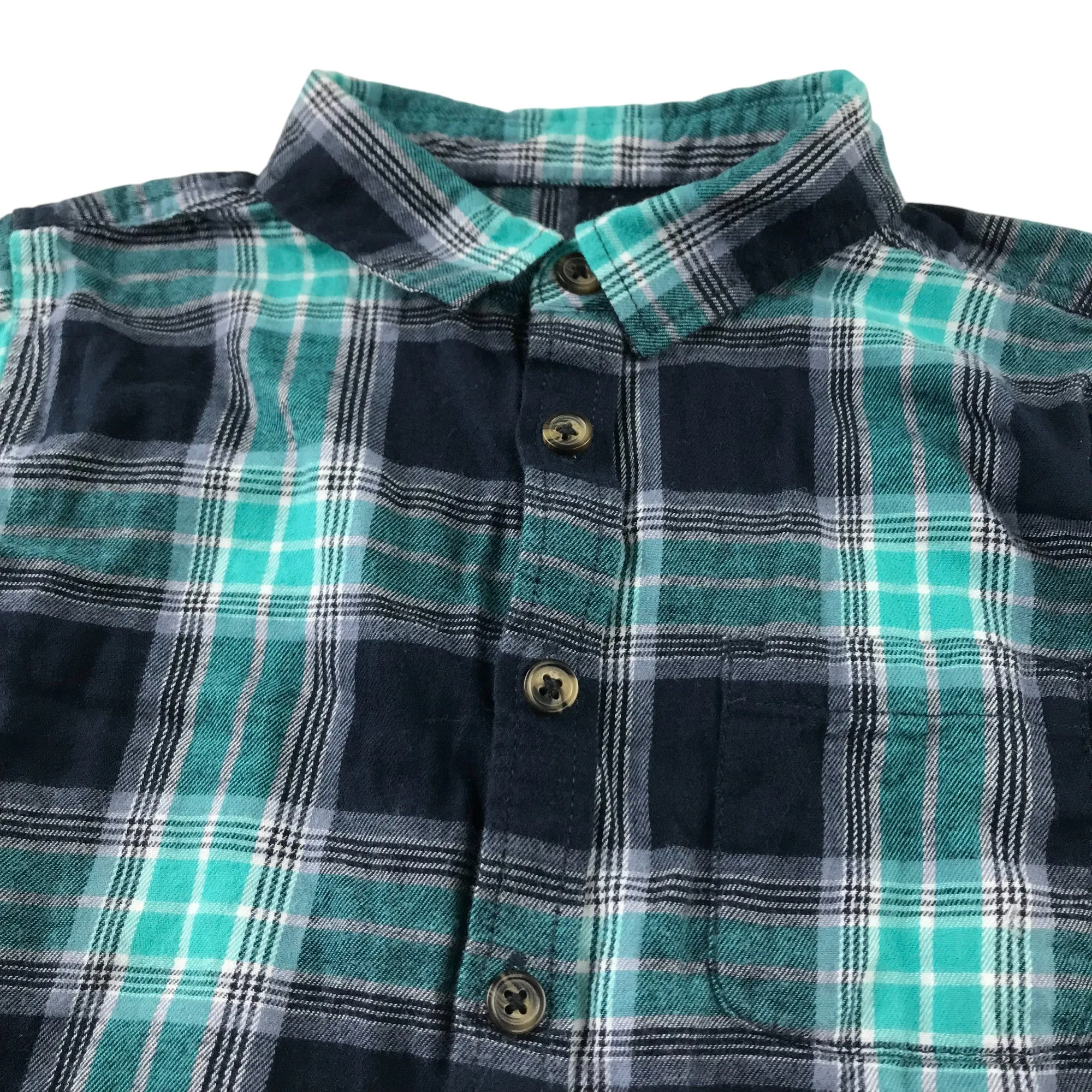 Matalan Shirt 5-6 Years Green Checked Cotton