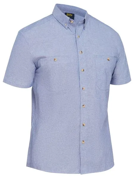 Mens Chambray Shirt- Short Sleeve