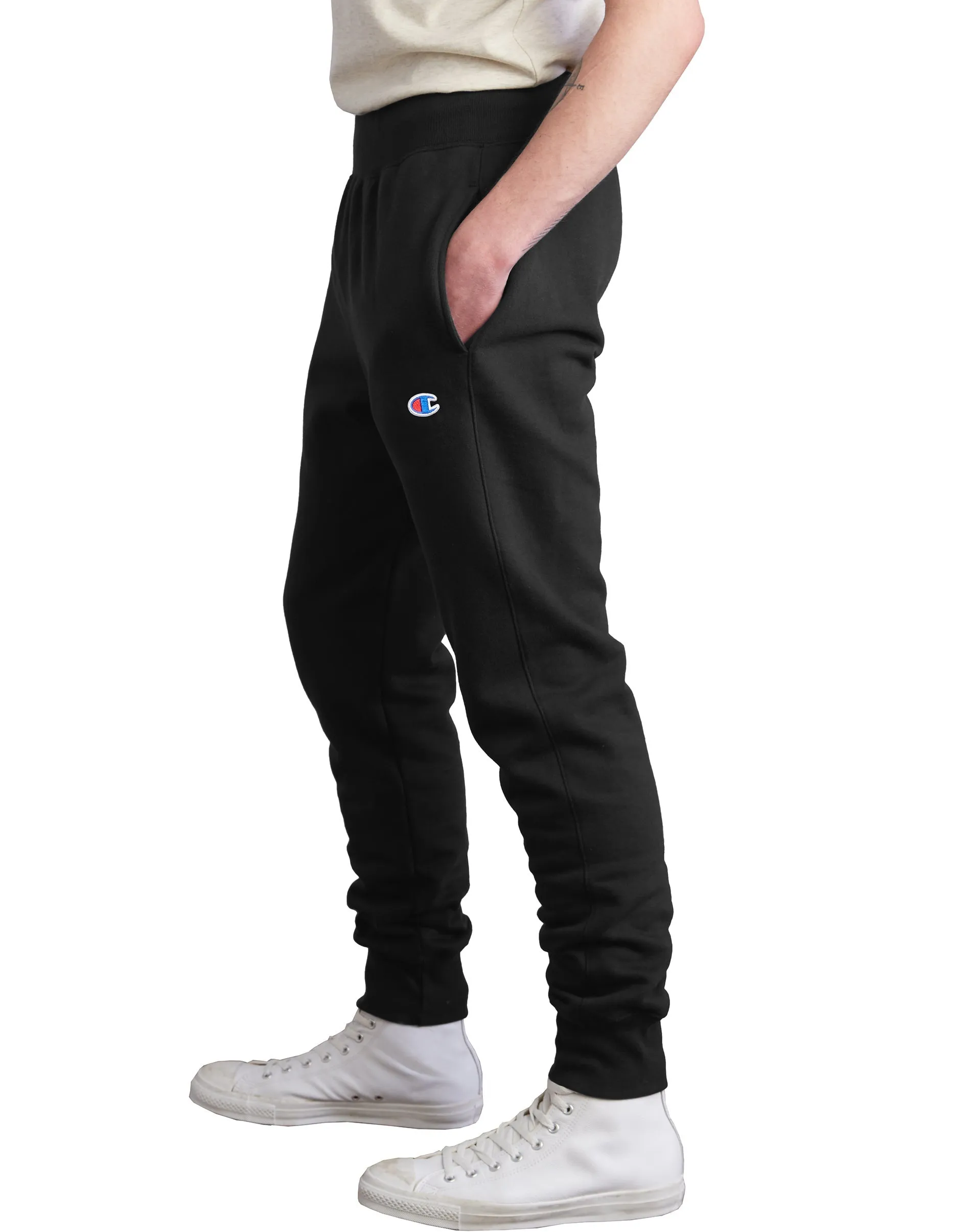 Men's Champion Reverse Weave Trim Joggers Black