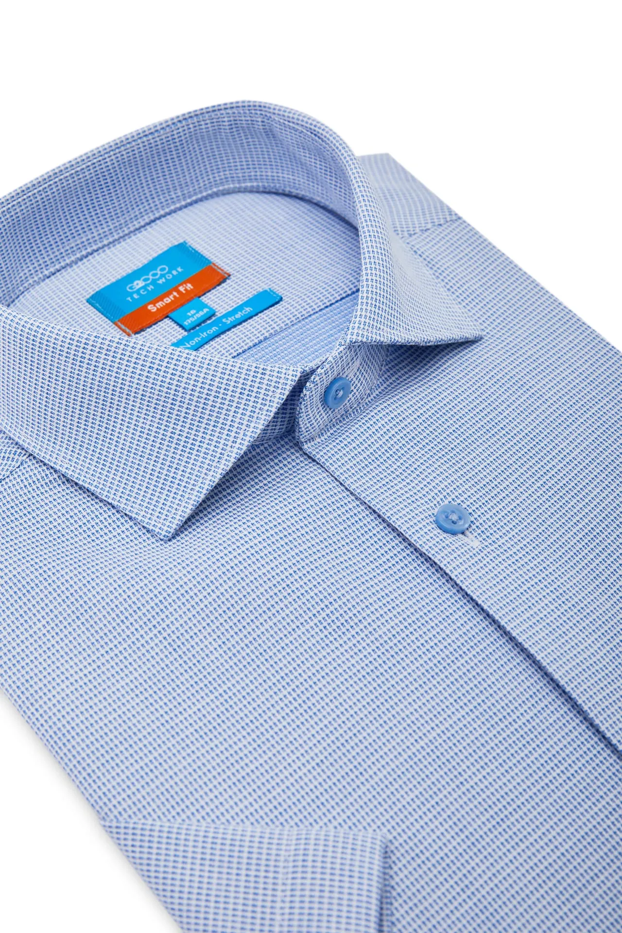 Non-Iron Easy Care Smart Fit 2 Tone Short Sleeve Shirt