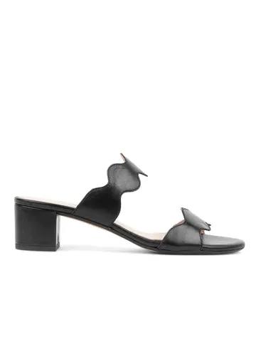 PALM BEACH BLOCK HEEL SCALLOP SANDAL