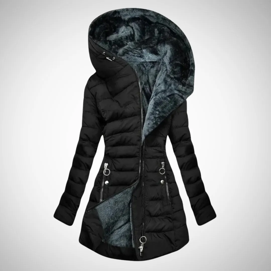 Rebecca Asymmetrical Hooded Puffer Coat