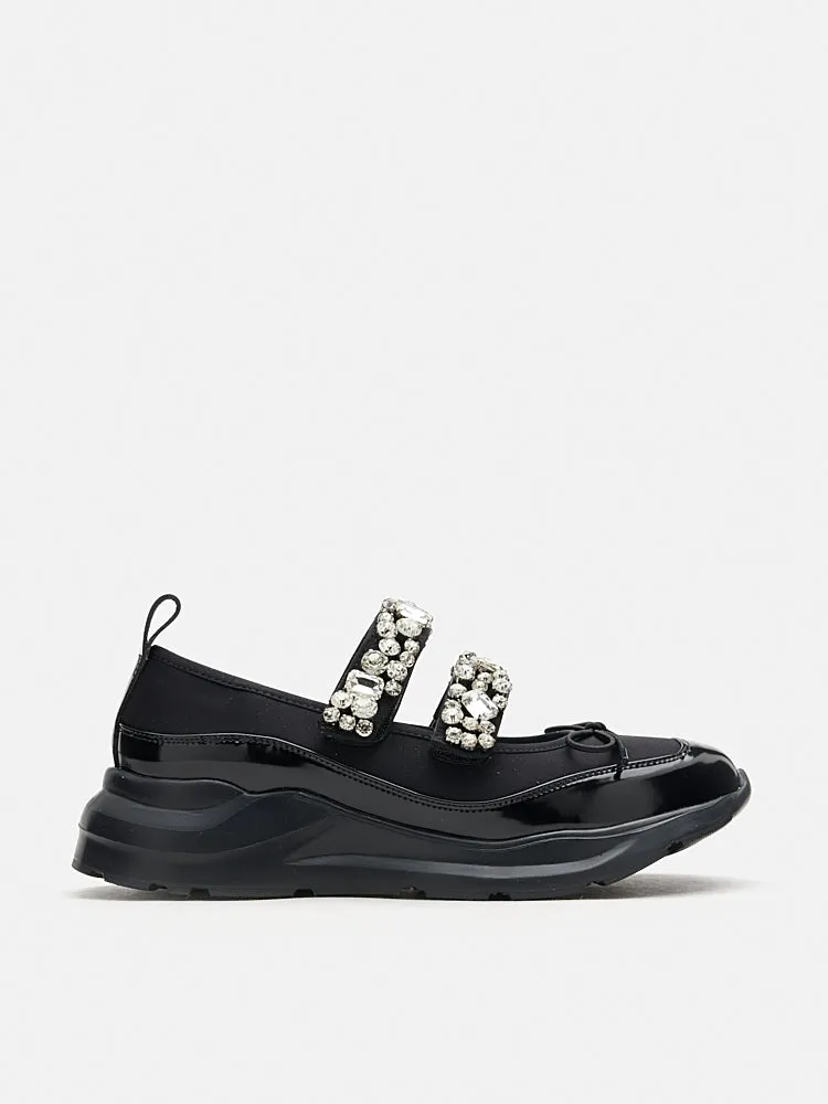 Renae Diamante Embellished Bow Sneakers