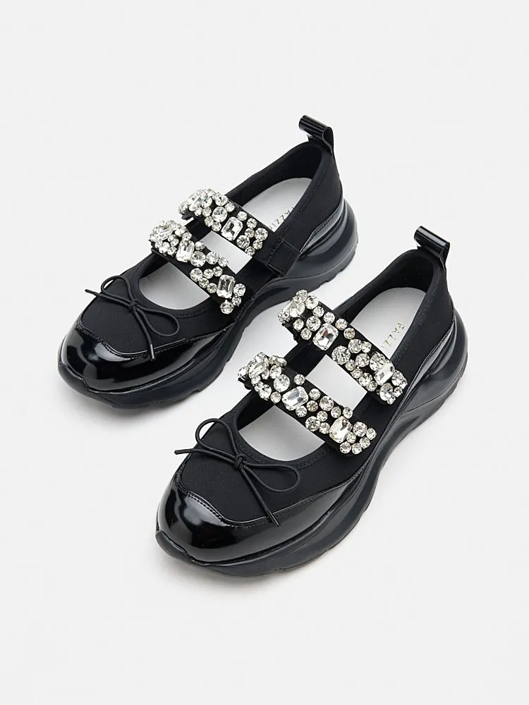 Renae Diamante Embellished Bow Sneakers
