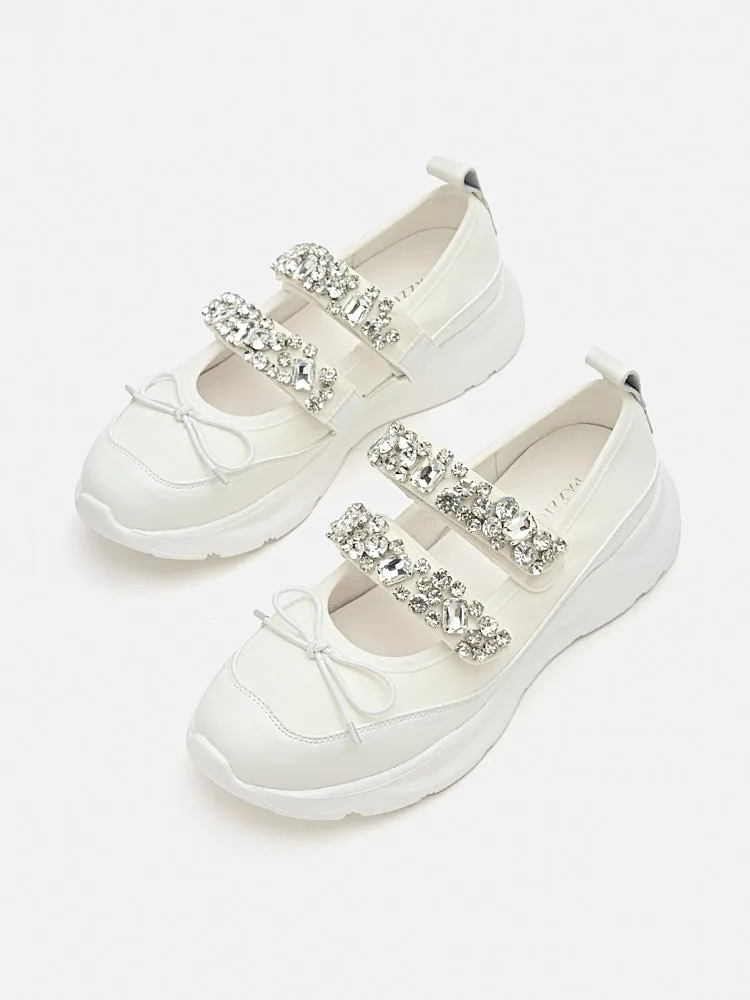Renae Diamante Embellished Bow Sneakers