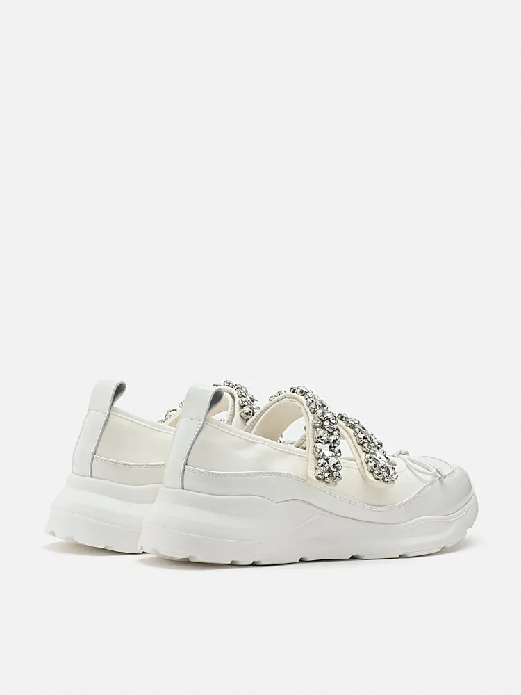 Renae Diamante Embellished Bow Sneakers