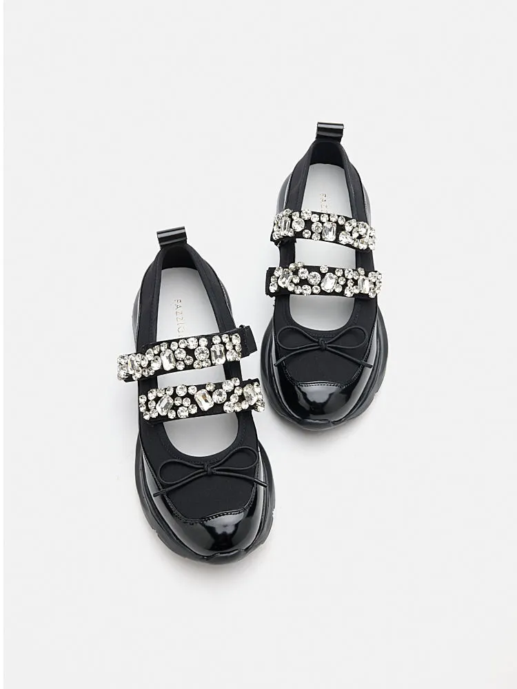 Renae Diamante Embellished Bow Sneakers