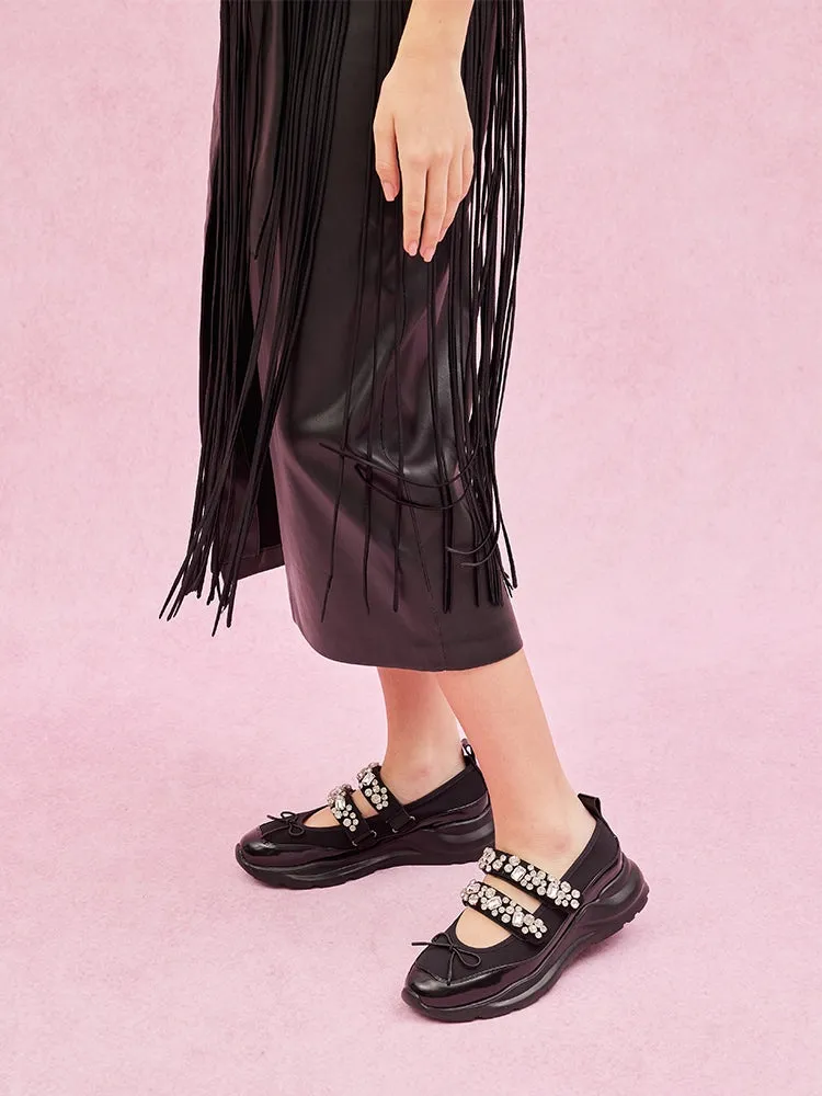 Renae Diamante Embellished Bow Sneakers