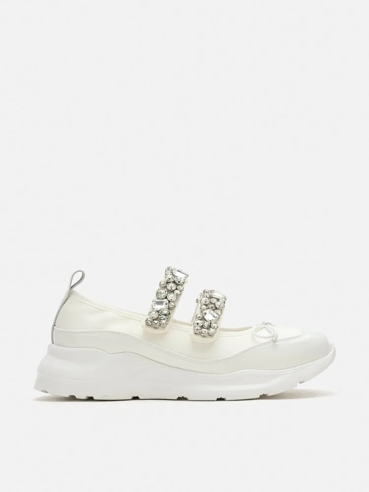 Renae Diamante Embellished Bow Sneakers