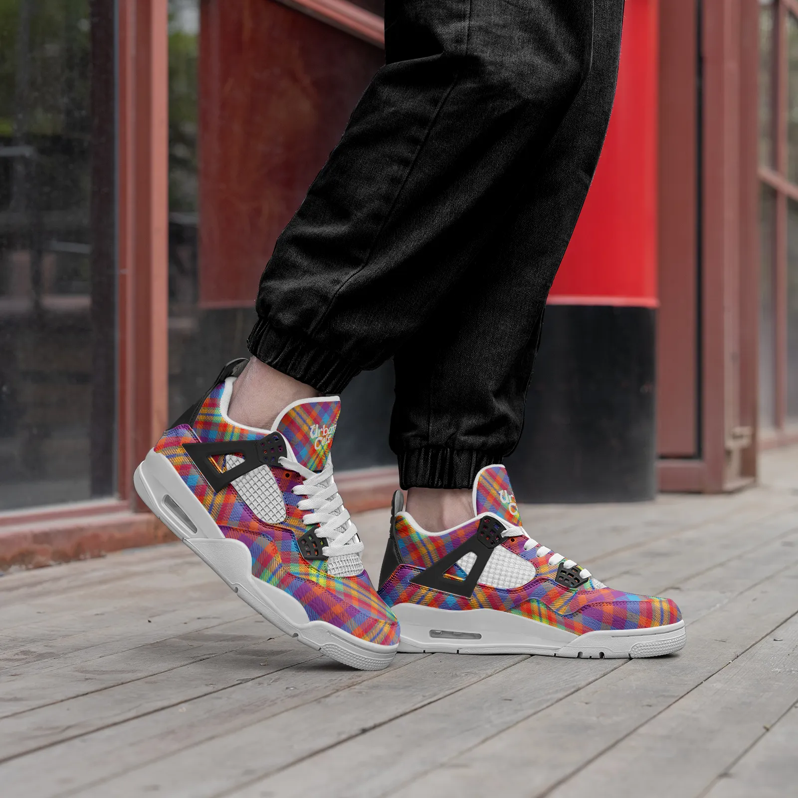Retro Tartan Plaid Trainers S-1