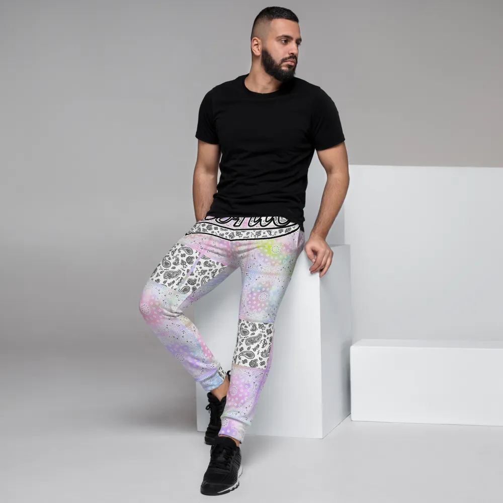 ROYAL ICONIC | Bandana Flag Patchwork Tie Dye Acid Wash Aether Pour Unisex Jogger Sweatpant HueMan Gang Color Cloud 1 Abstract Cray On Pour