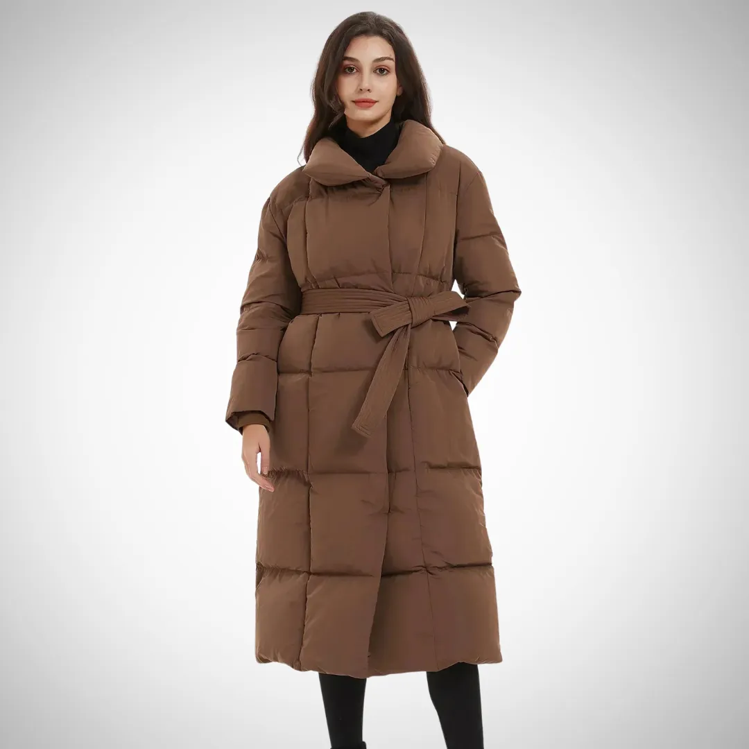 Sabrina Belted Long Puffer Coat