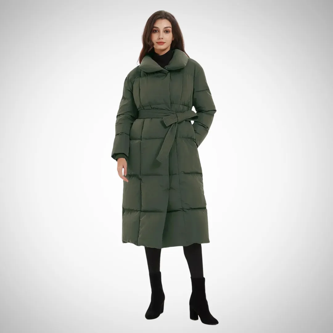 Sabrina Belted Long Puffer Coat