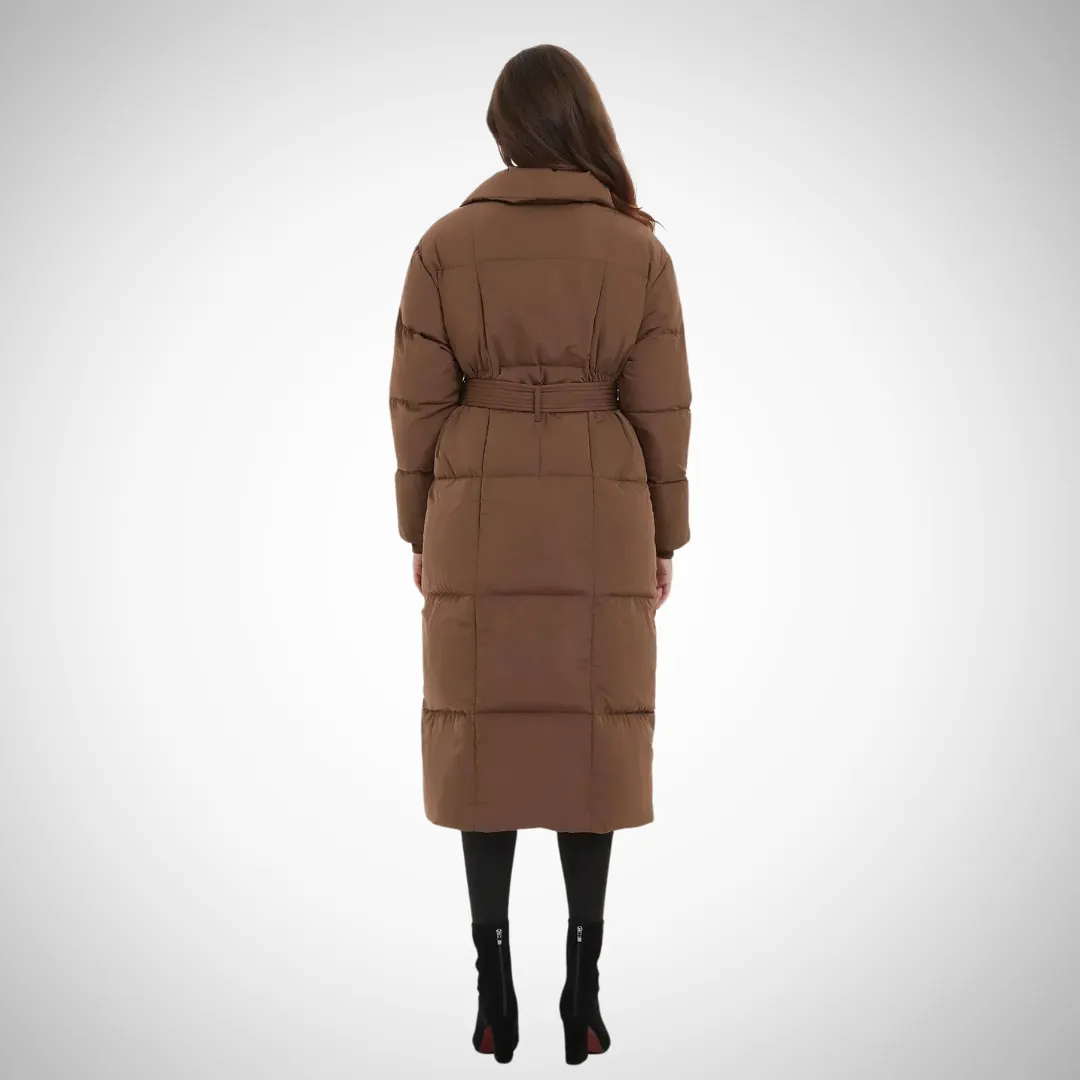 Sabrina Belted Long Puffer Coat