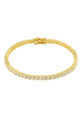 Simulated Diamond Tennis Bracelet Gold