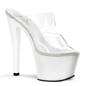 SKY-302 Clear Double Band 7 Inch Stripper Heels