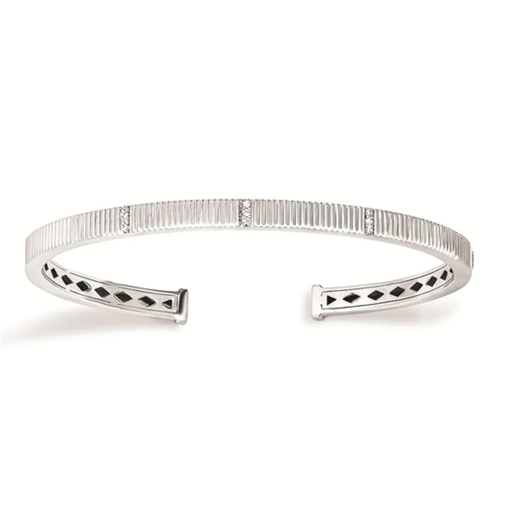 Sterling Silver 0.07ctw Diamond Flex Bangle Bracelet