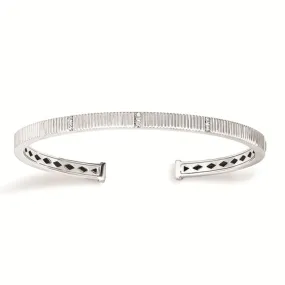 Sterling Silver 0.07ctw Diamond Flex Bangle Bracelet