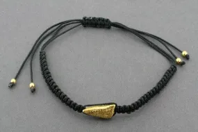 string bracelet - long triangle - gold sparkle