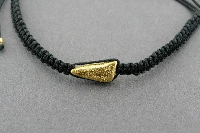 string bracelet - long triangle - gold sparkle
