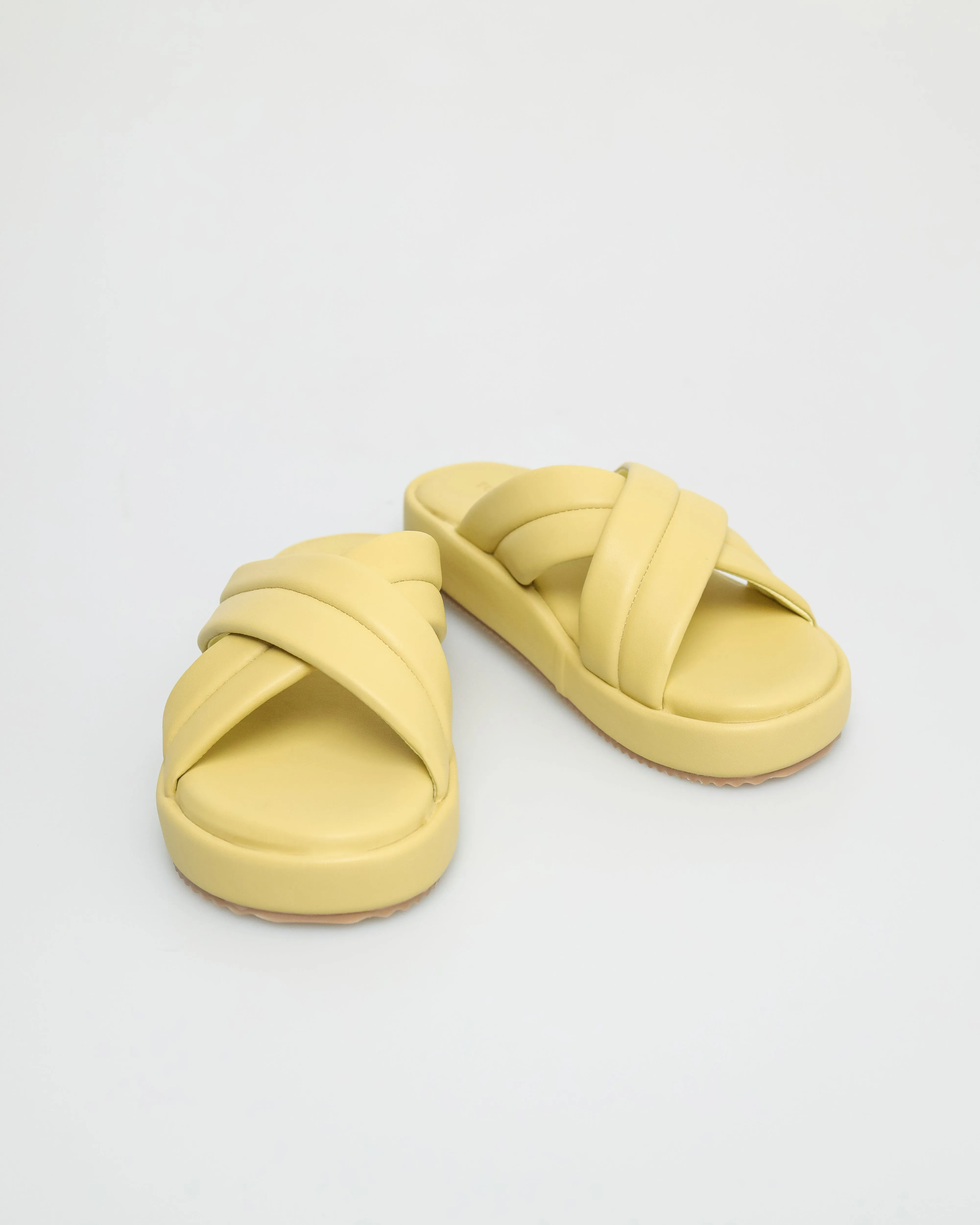 Tomaz FL058 Ladies Slide On Sandals (Yellow)