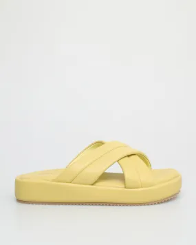 Tomaz FL058 Ladies Slide On Sandals (Yellow)