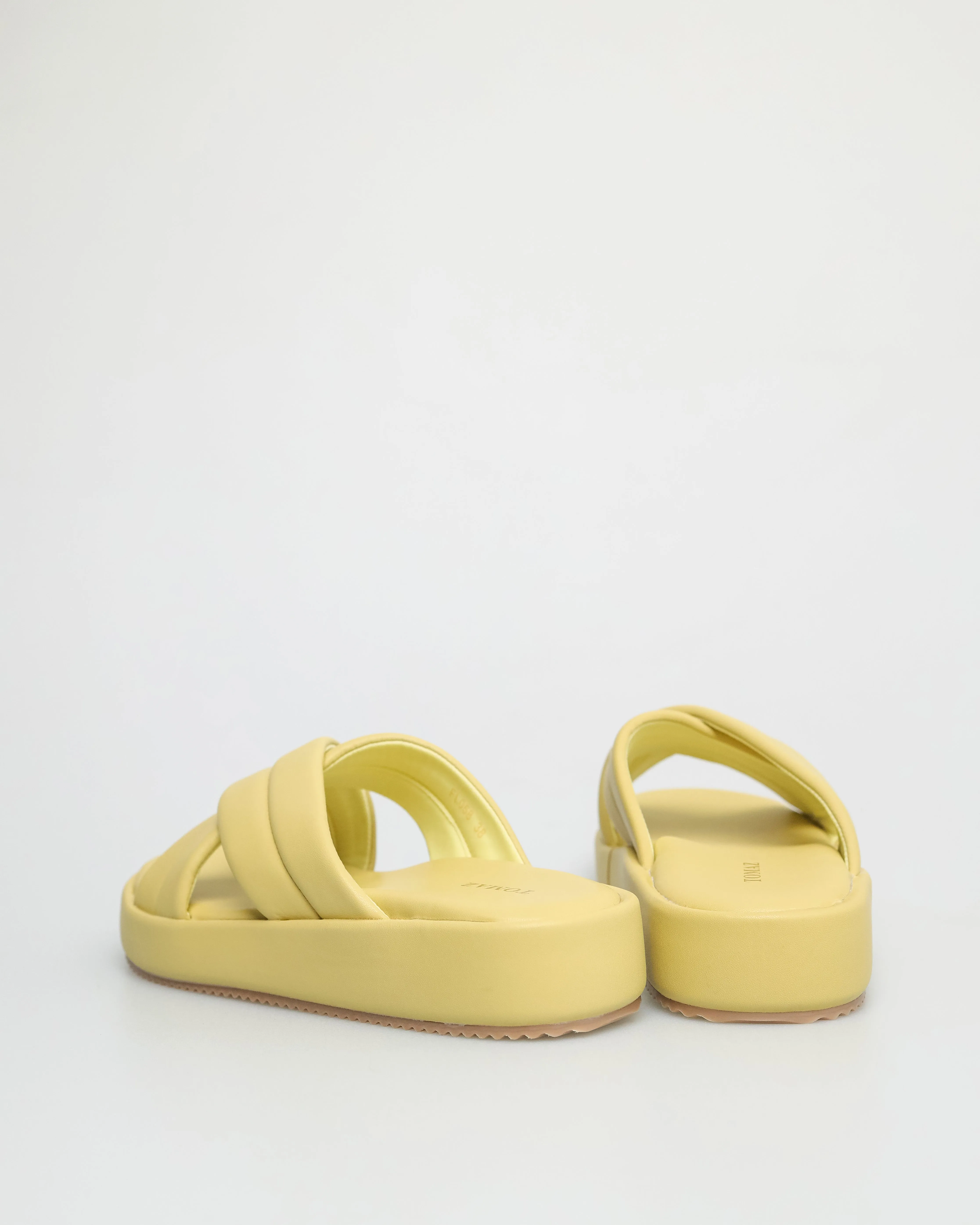 Tomaz FL058 Ladies Slide On Sandals (Yellow)
