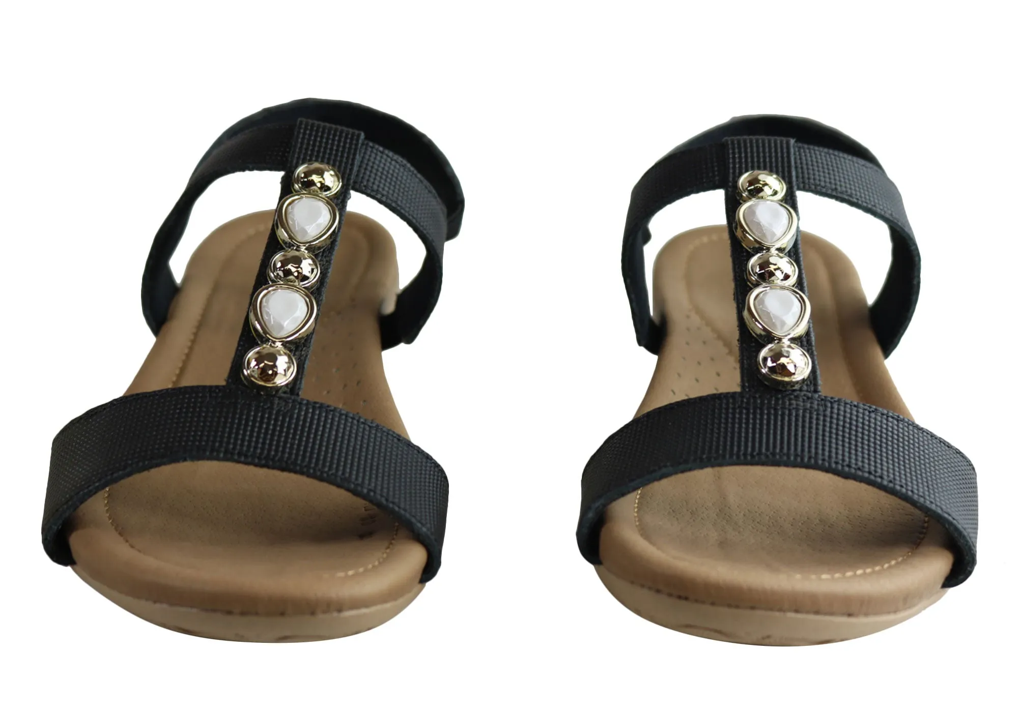 Usaflex Darwin Womens Comfort Cushioned Leather Sandals Made In Brazil
