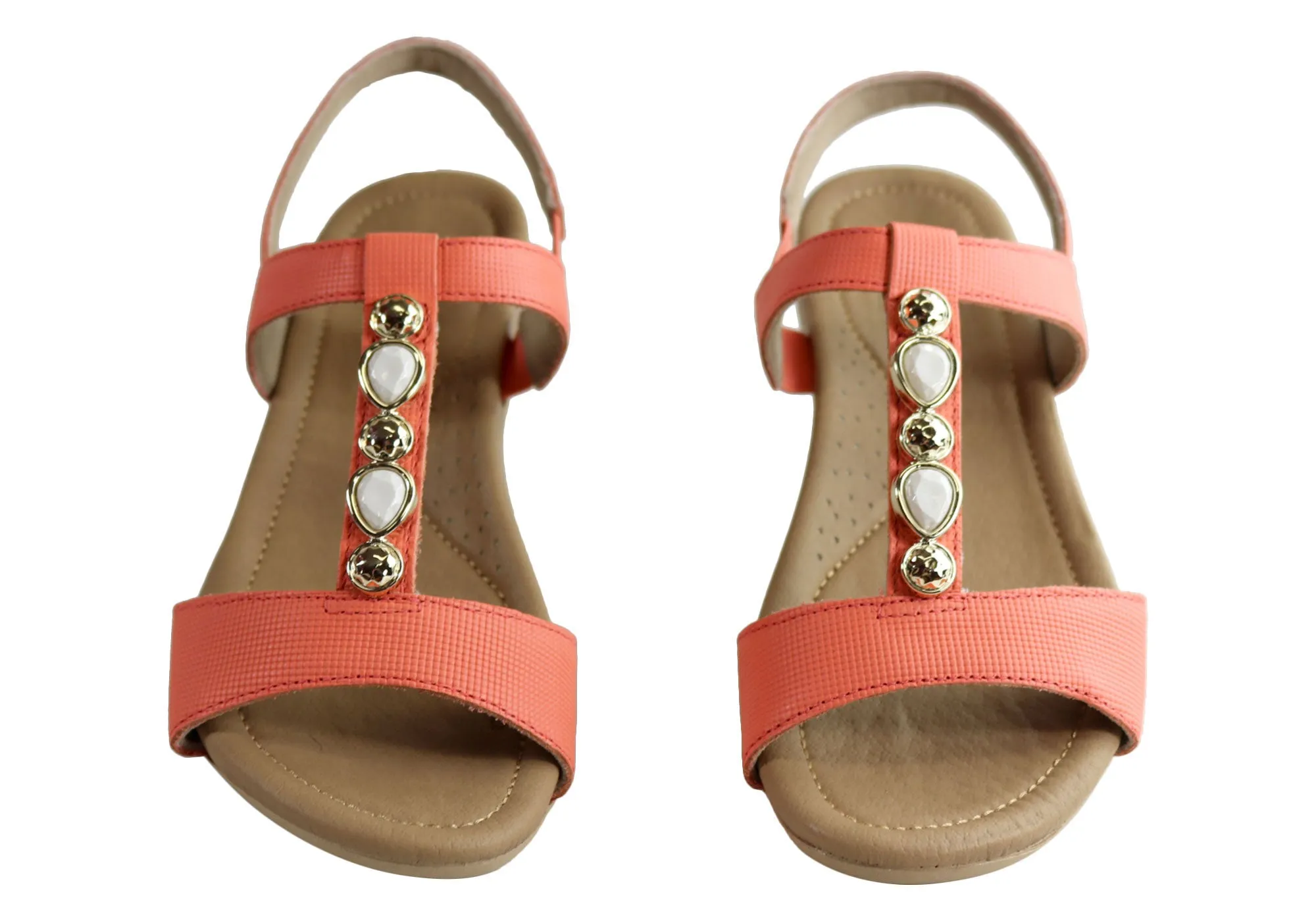 Usaflex Darwin Womens Comfort Cushioned Leather Sandals Made In Brazil