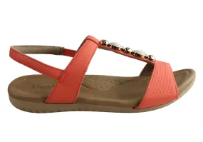 Usaflex Darwin Womens Comfort Cushioned Leather Sandals Made In Brazil