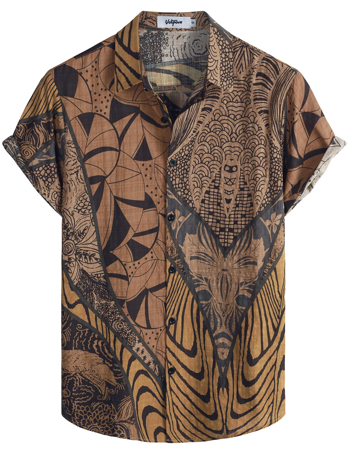 VATPAVE Mens Summer Tropical Shirts Short Sleeve Button Down Aloha Hawaiian Shirts