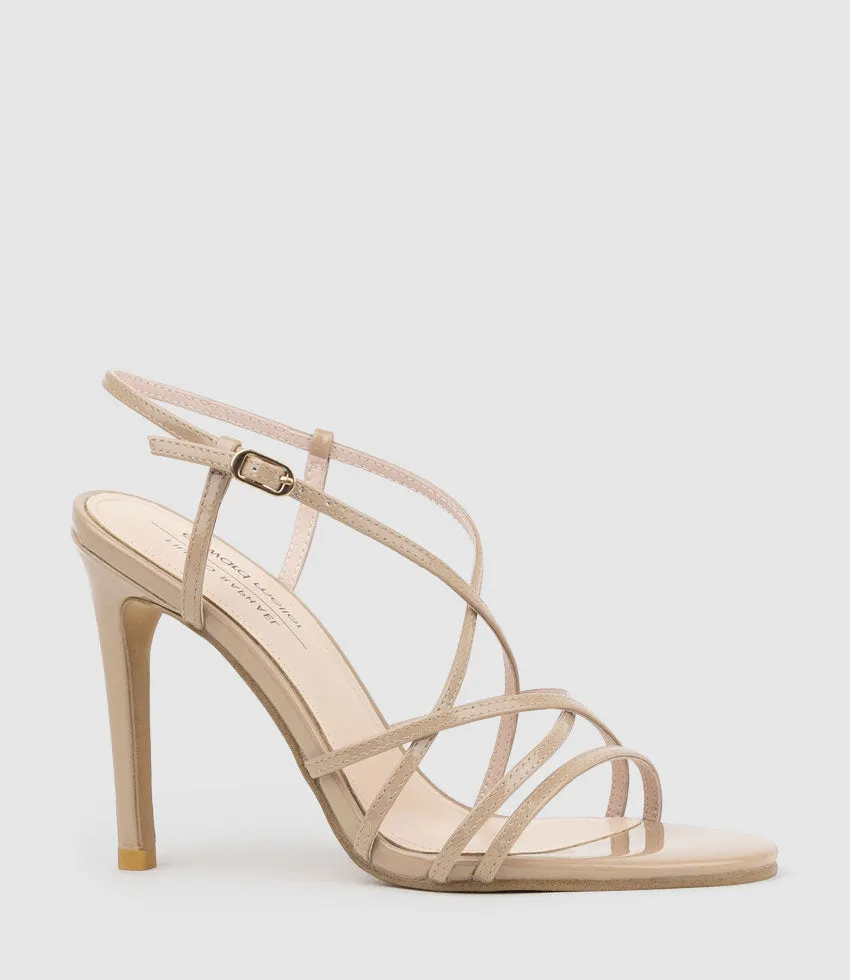 WILLA100 Strappy Sandal in Nude Patent