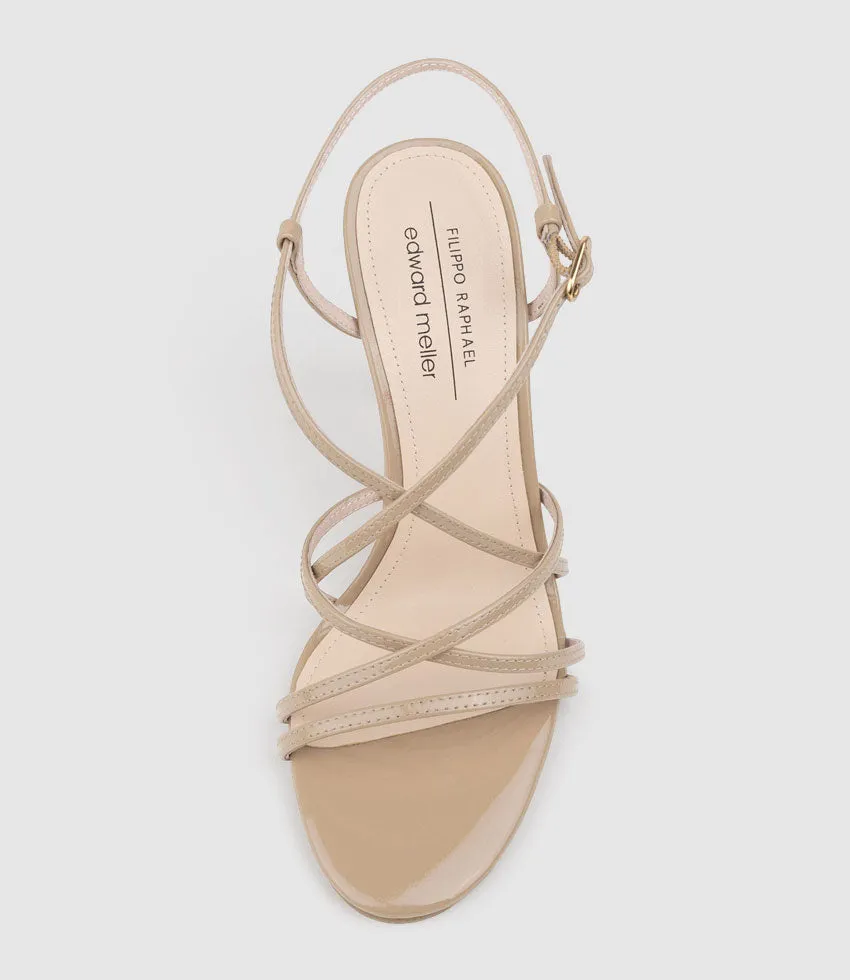 WILLA100 Strappy Sandal in Nude Patent