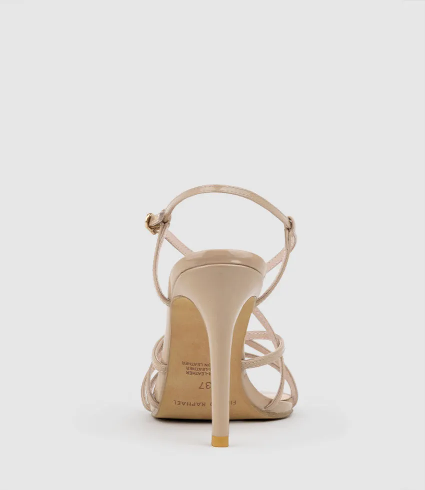 WILLA100 Strappy Sandal in Nude Patent