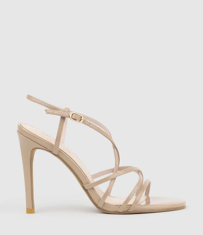 WILLA100 Strappy Sandal in Nude Patent